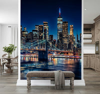 Sparkling New York architecture NYC Night Lights wallpaper mural.