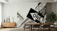 Iconic NYC Wall Mural – Urban cityscape mural with skyline, streets, and bridges capturing the essence of New York City.