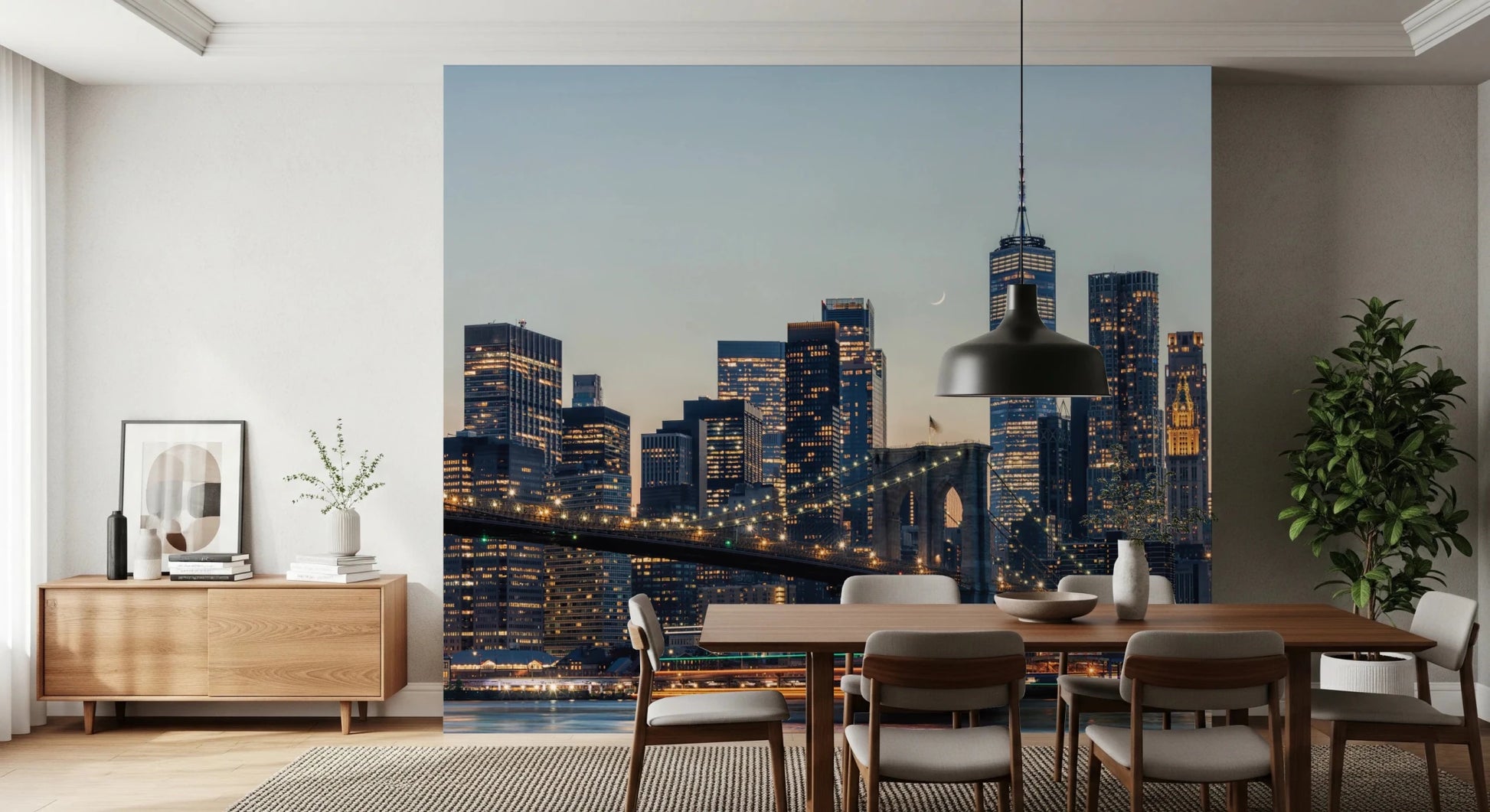 NYC Skyline at Twilight Wall Mural