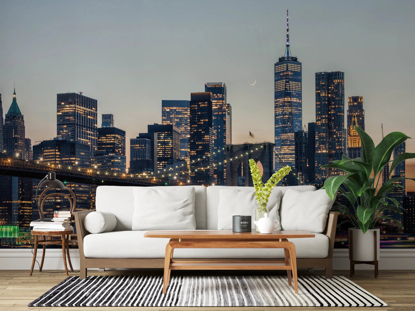 NYC Skyline at Twilight Wall Mural