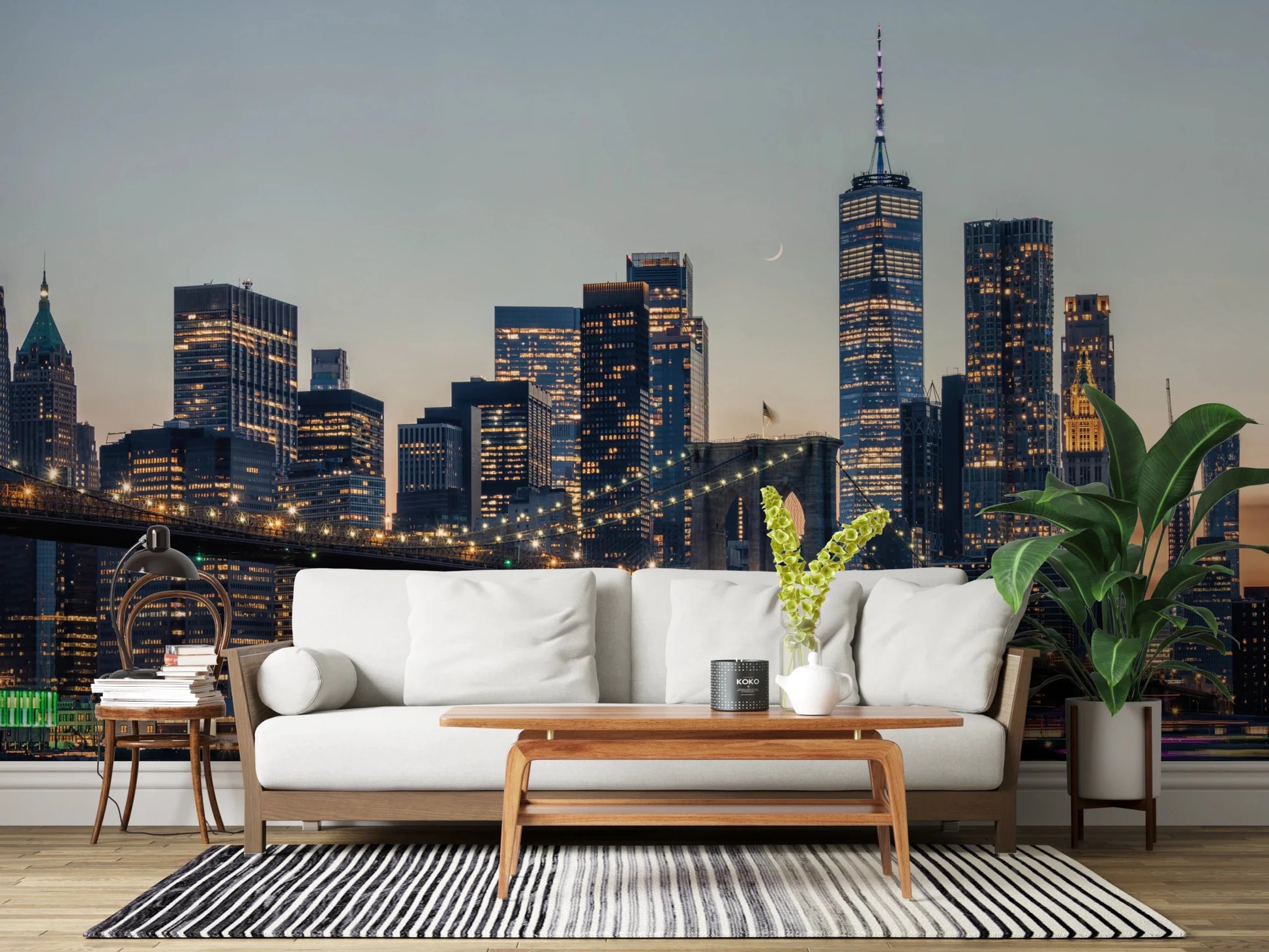 NYC Skyline at Twilight Wall Mural