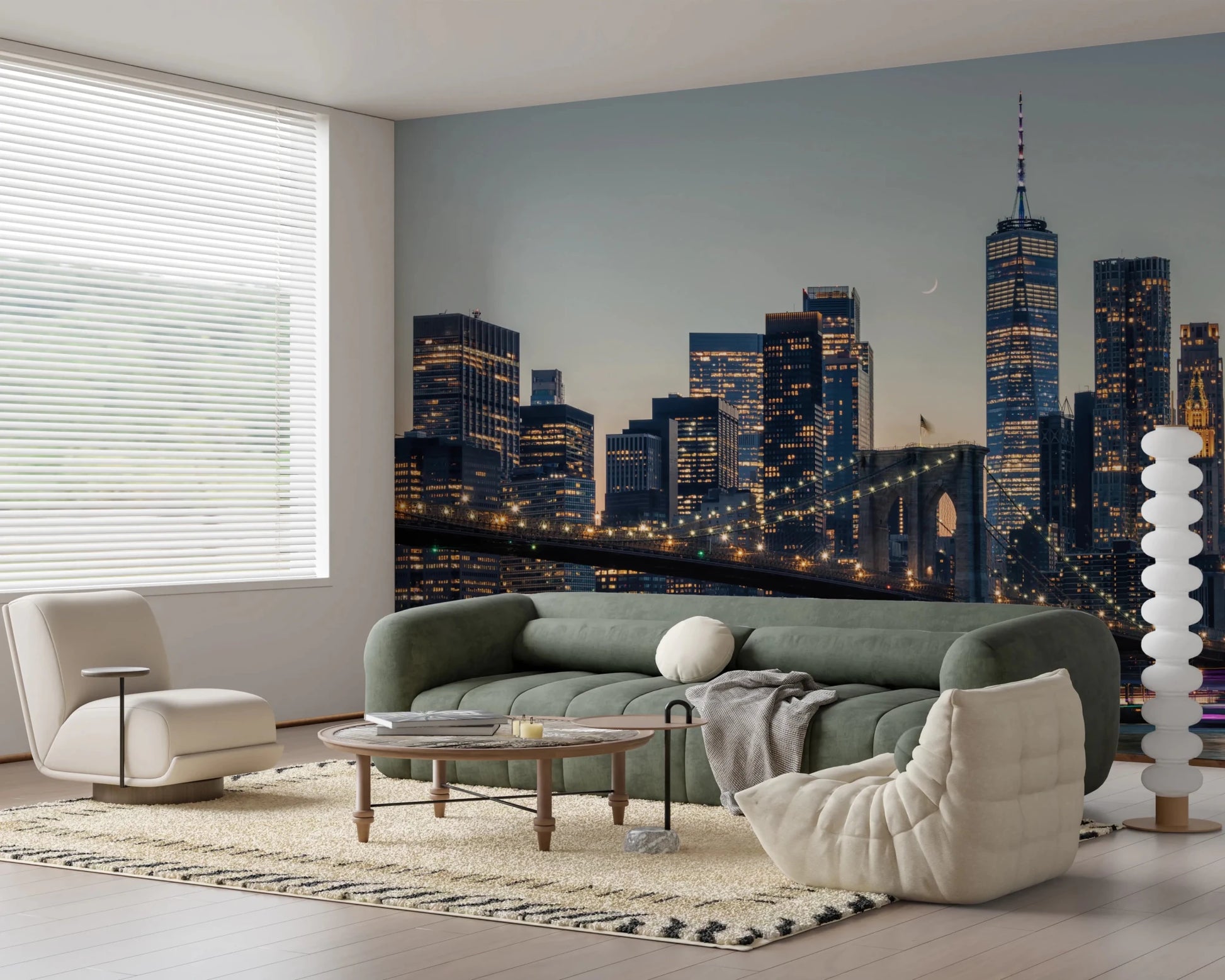 NYC Skyline at Twilight Wall Mural