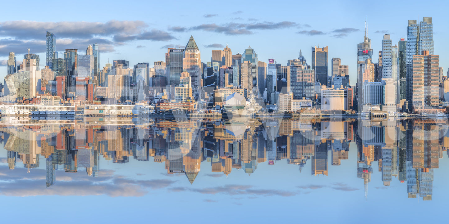 Manhattan cityscape Lower Manhattan skyline wall mural office backdrop artwork.