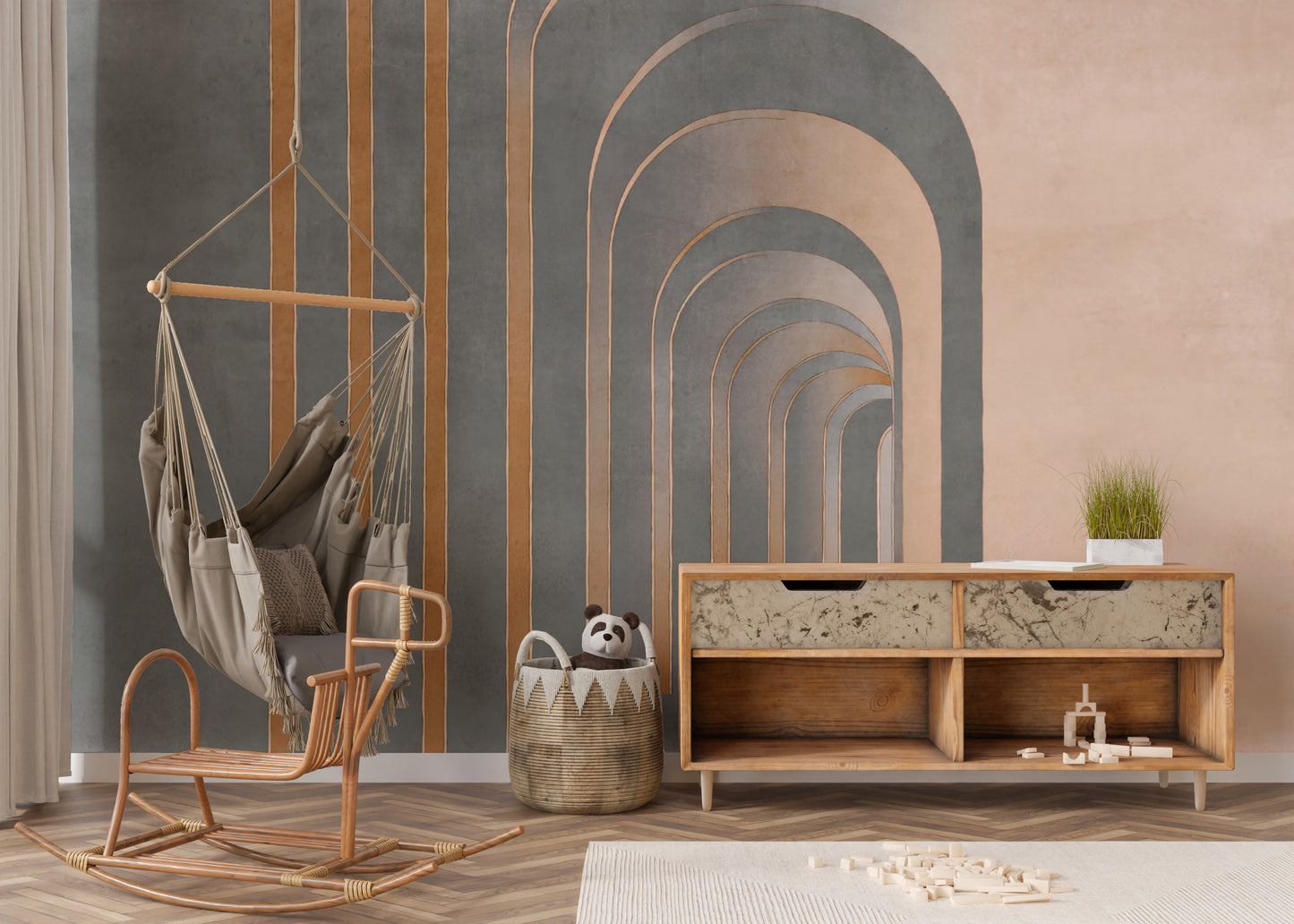 Modern Grey Textured Wallpaper