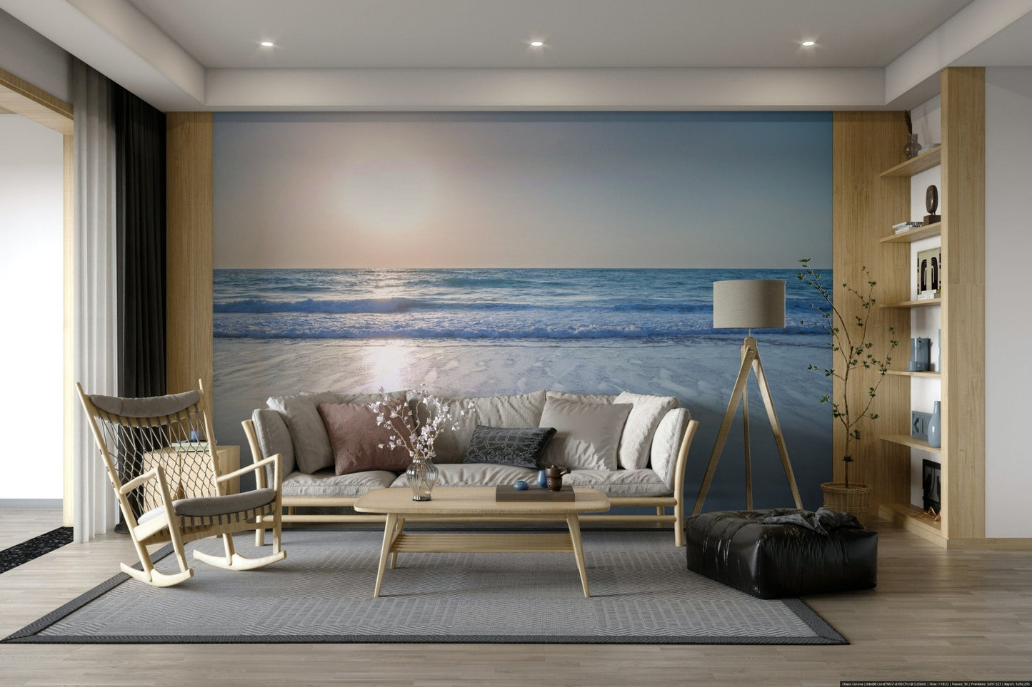 A close-up view shows the soft lines and details of the waves.

