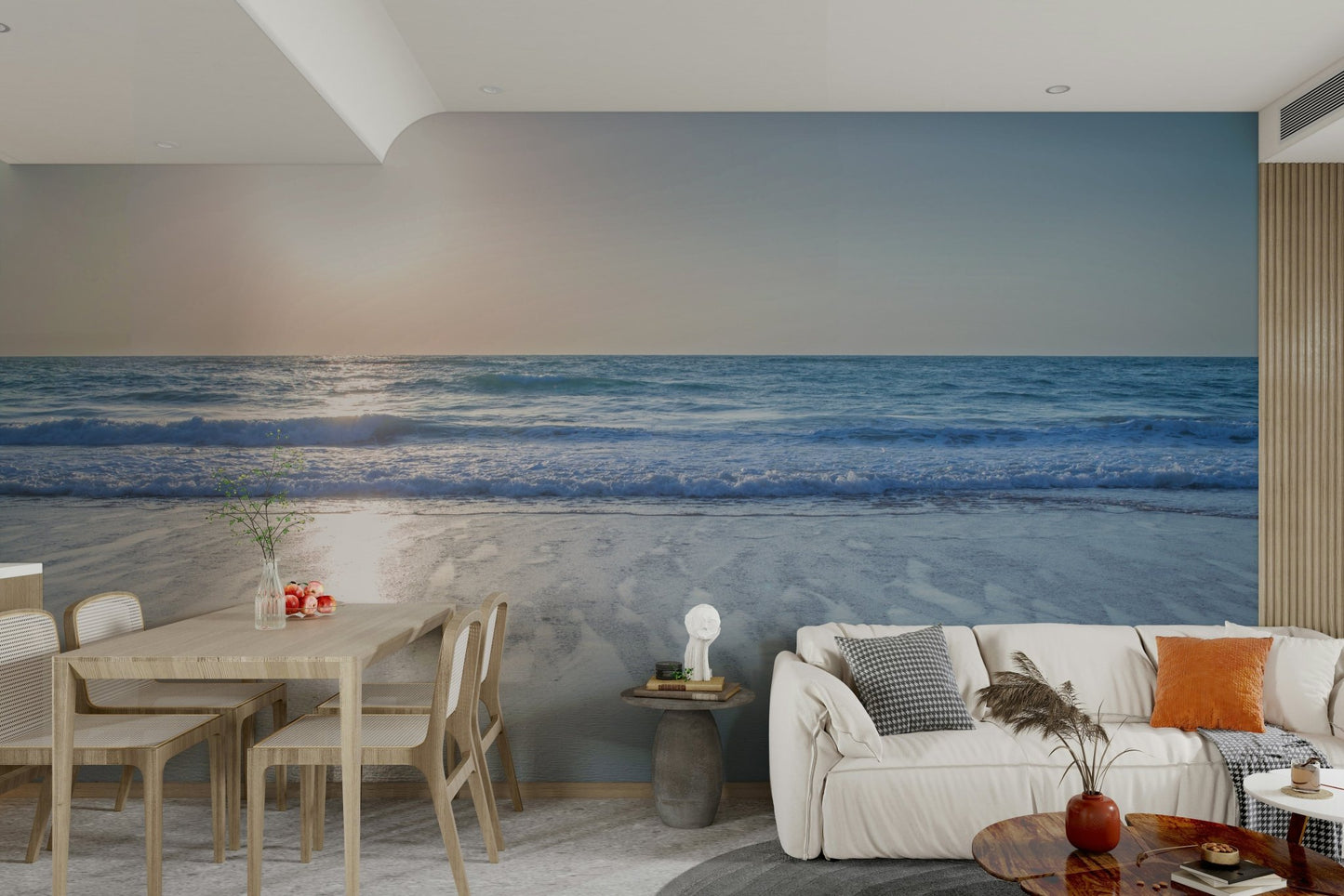 The design has a very calming and serene effect on the space.

