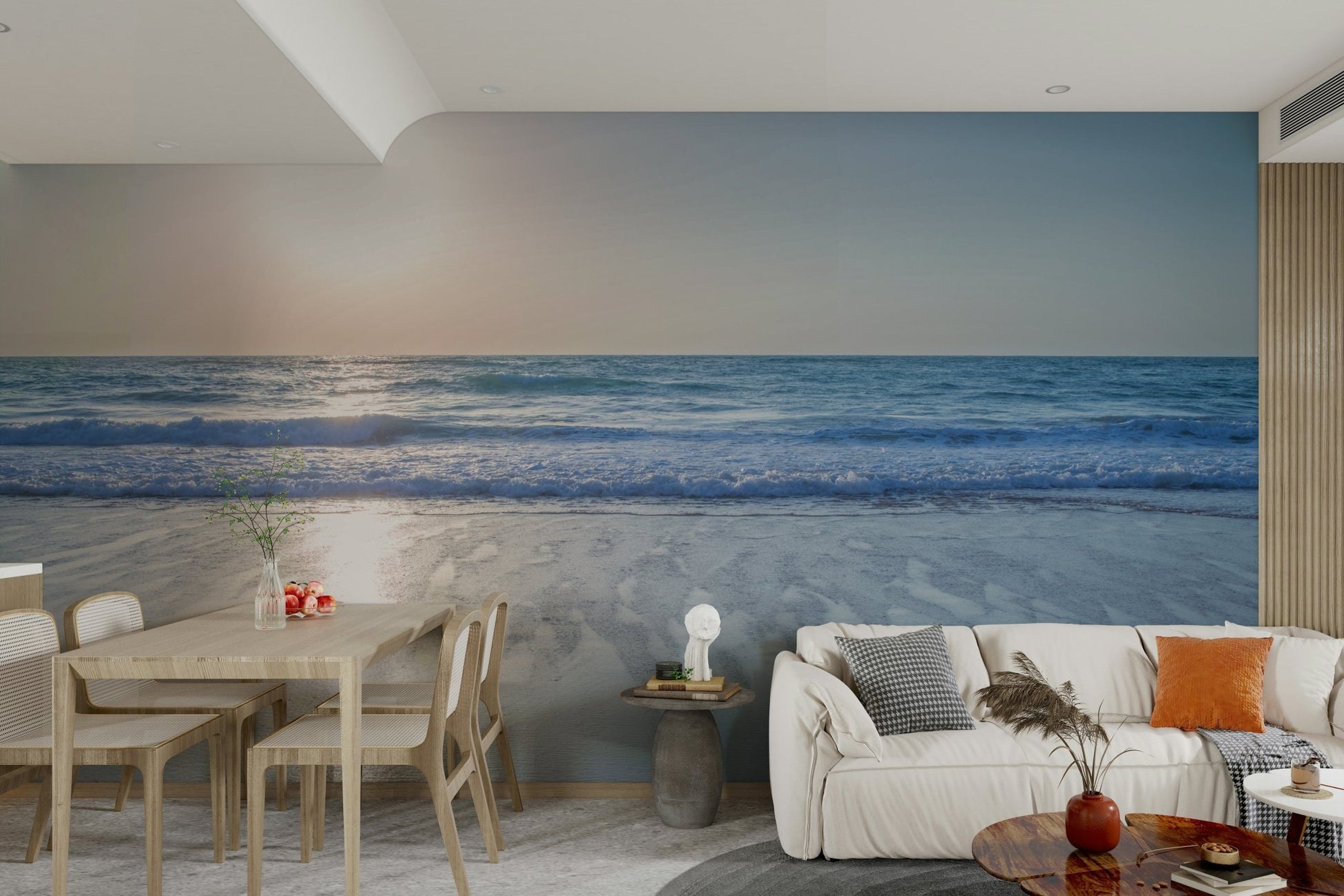 The design has a very calming and serene effect on the space.

