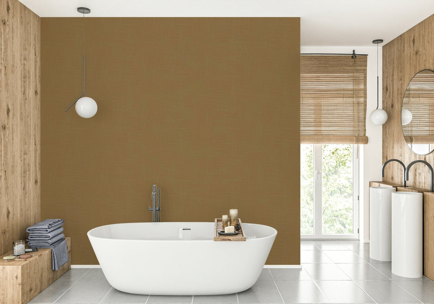 The colors are a soft, uniform warm dull gold.

