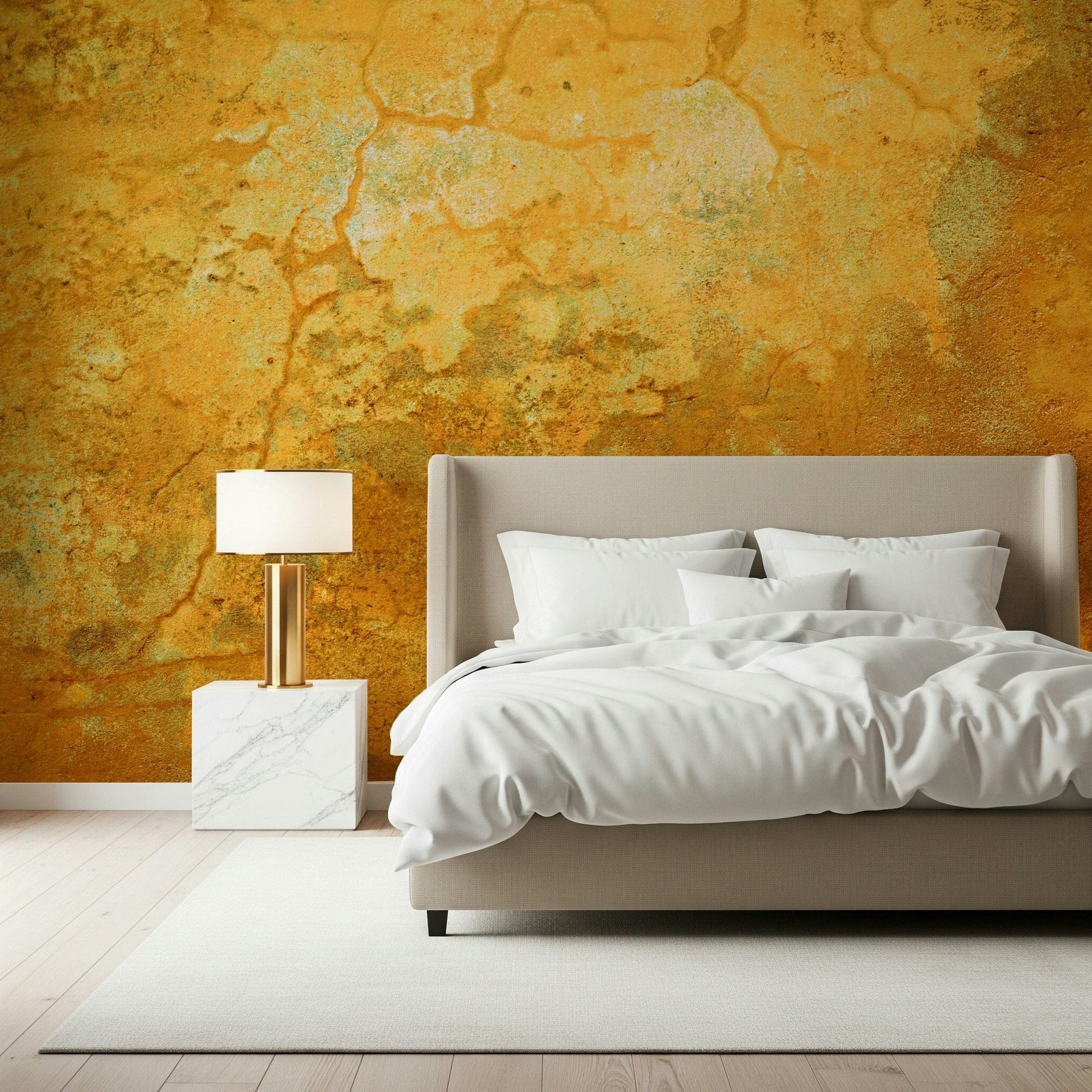 Antique textured surface wall mural in warm amber