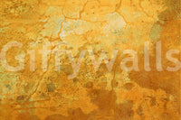 Rough aged surface wall mural in ochre and rust