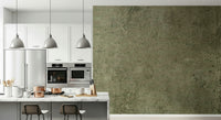 Vintage Olive Leather Wall Mural – Elegant aged leather design with warm olive tones for cozy, refined interiors.
