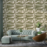 Modern interior featuring olive mid-century wall art

