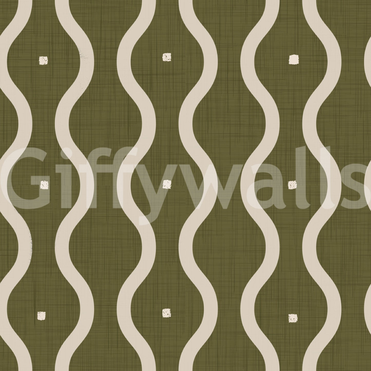 Creative patterned wall hanging, olive green textile effect, refined look.