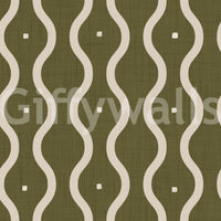 Creative patterned wall hanging, olive green textile effect, refined look.