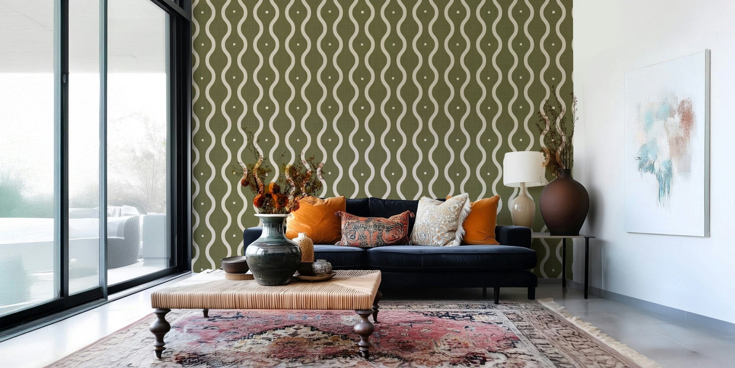 Distinctive wavy wall panel, sophisticated pattern, nature inspired.