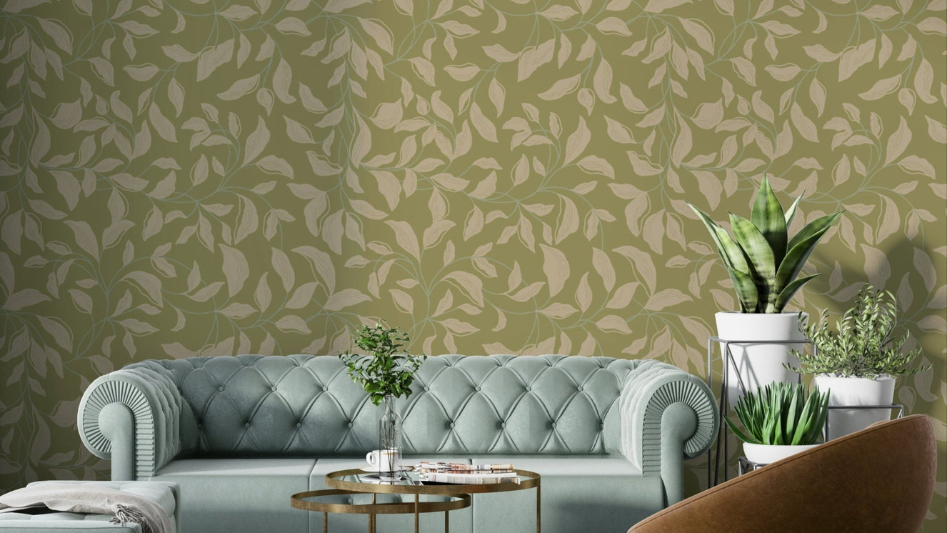 A serene and elegant wallpaper pattern.
