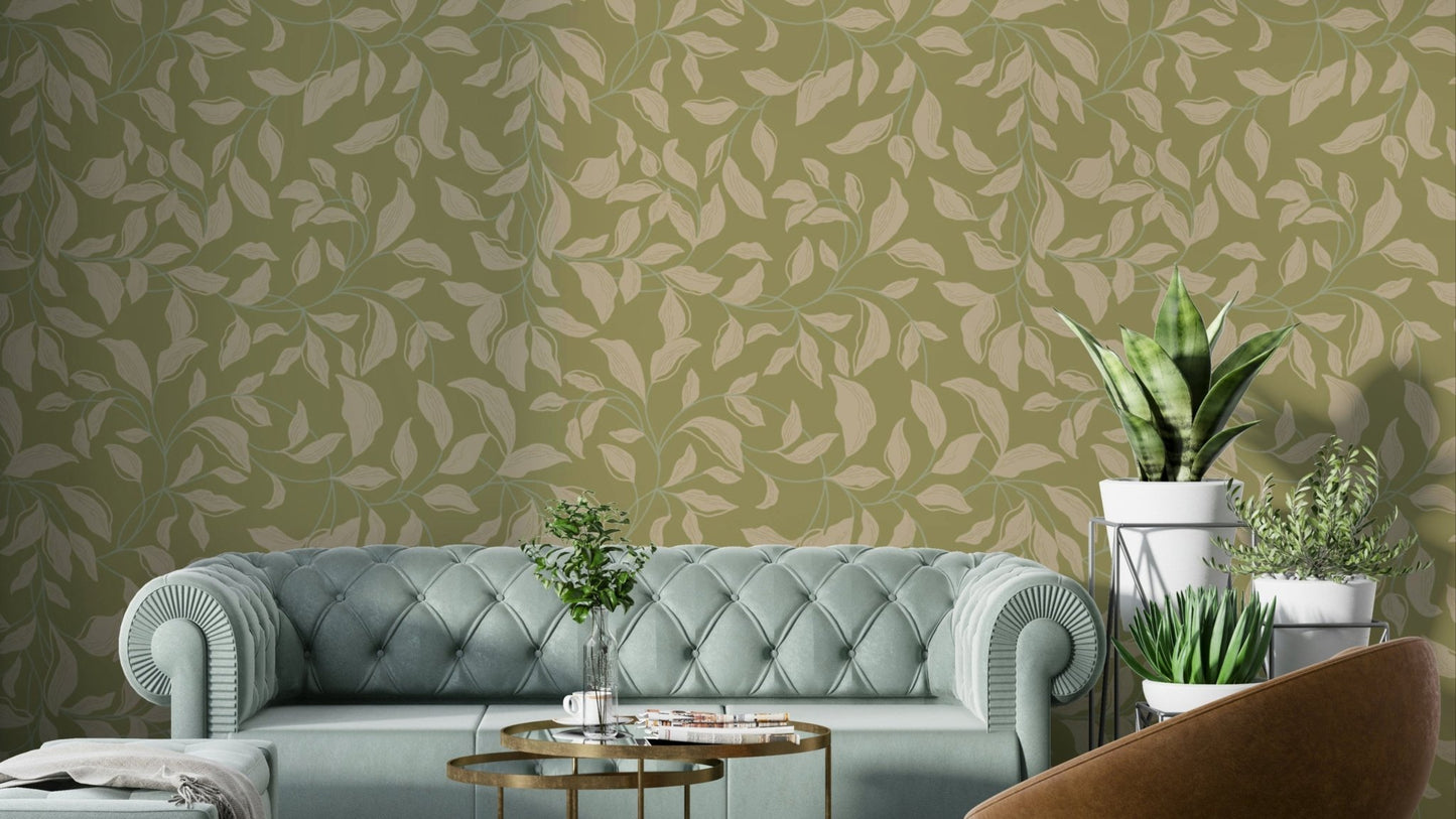 A serene and elegant wallpaper pattern.
