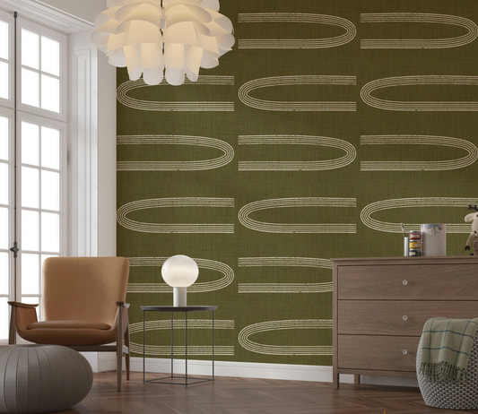 A classic mid-century style wallpaper for walls.


