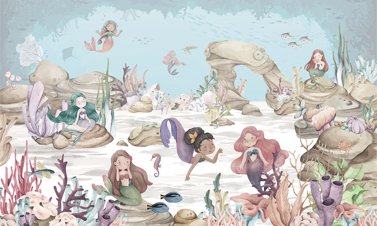 Mermaid Miracles Girls Room Mural
