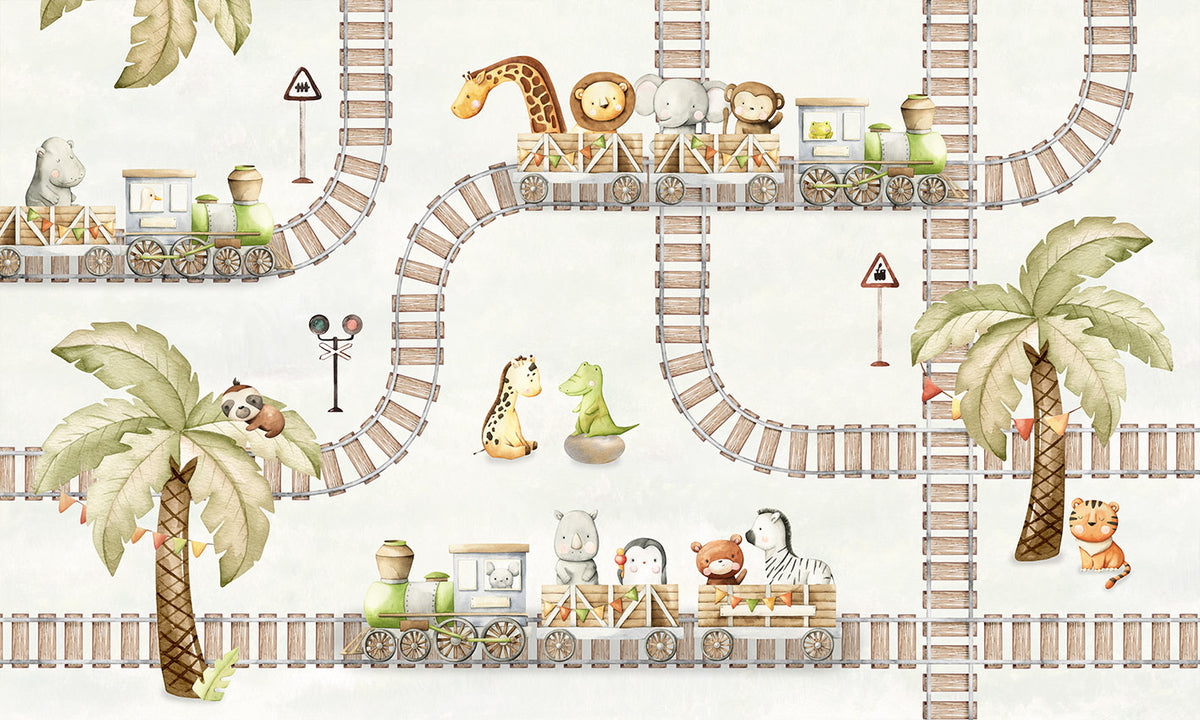 Train Travels Wallpaper Mural in your room