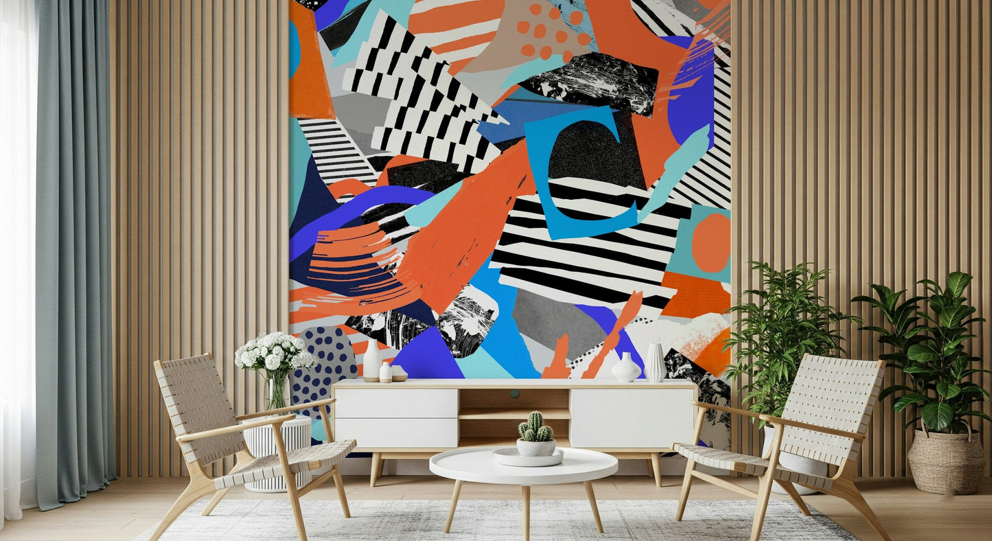 A calming serene color wallpaper mural that defines a space.

