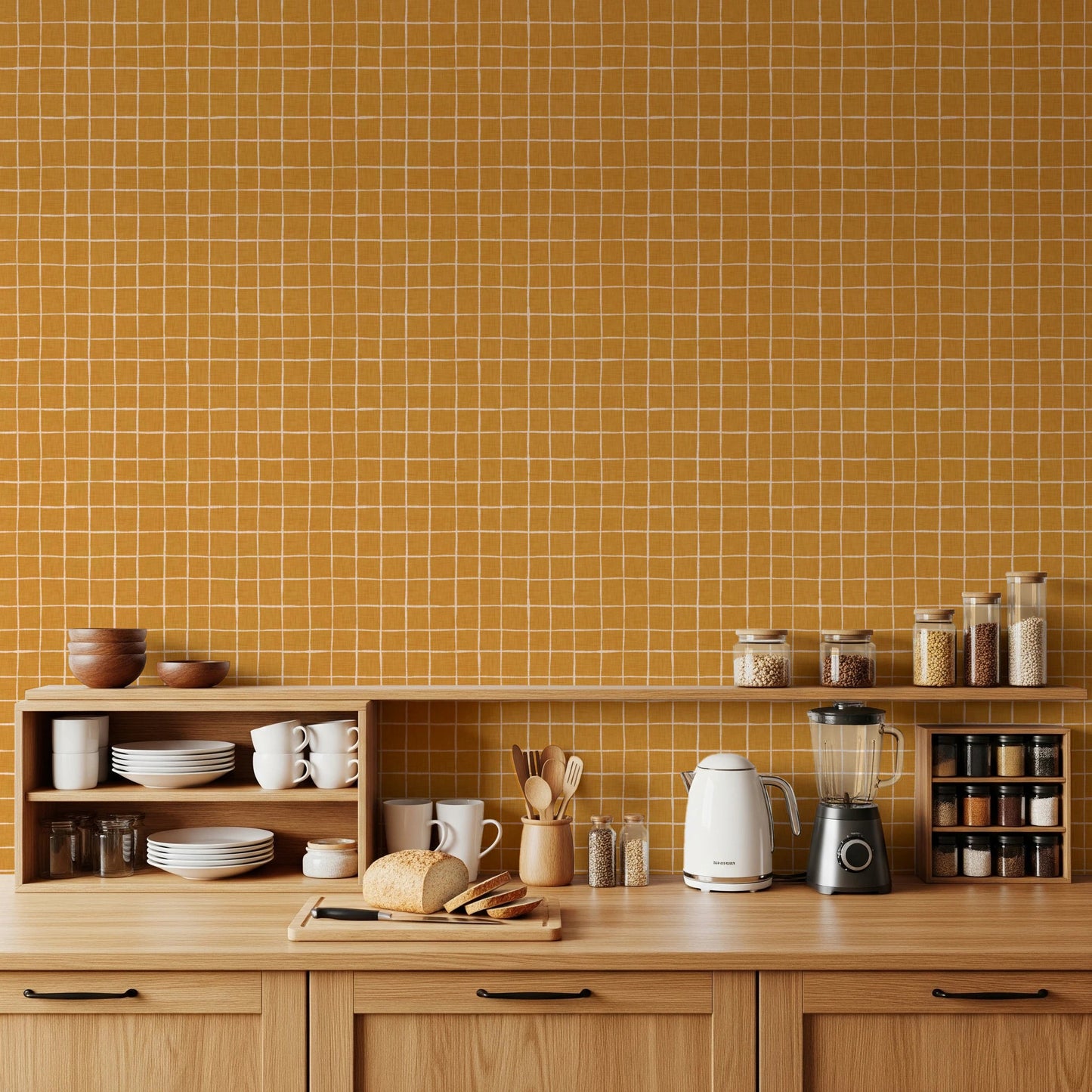 Orange Abstract Grid Wallpaper⁠