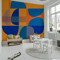 Energetic Vivid Geometry wallpaper, artistic fluid shapes.