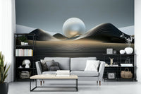 Minimalist desert dunes ombré wall mural wallpaper

