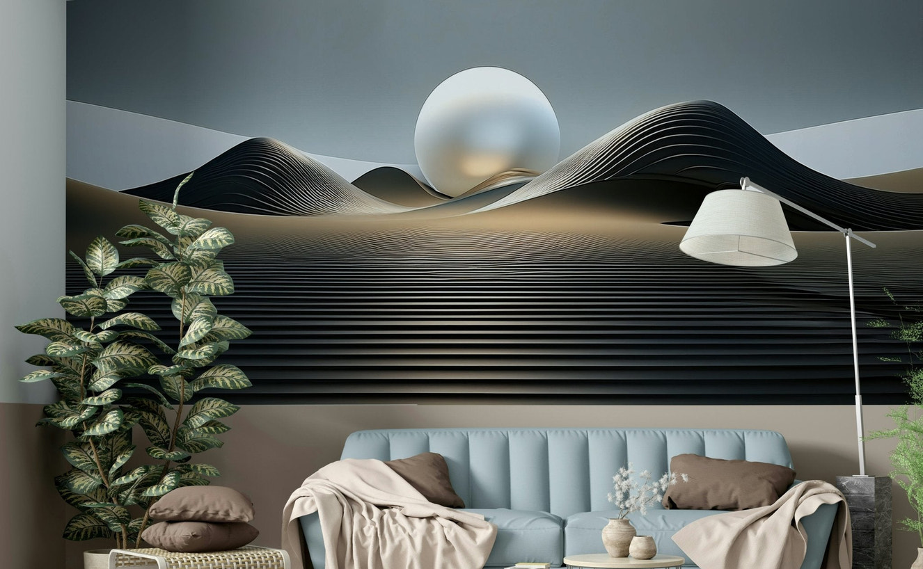 Soft edged dunes in pastel disco blend wall mural


