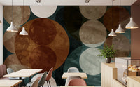 Orbital Harmony in Earthy Colors Wall Mural