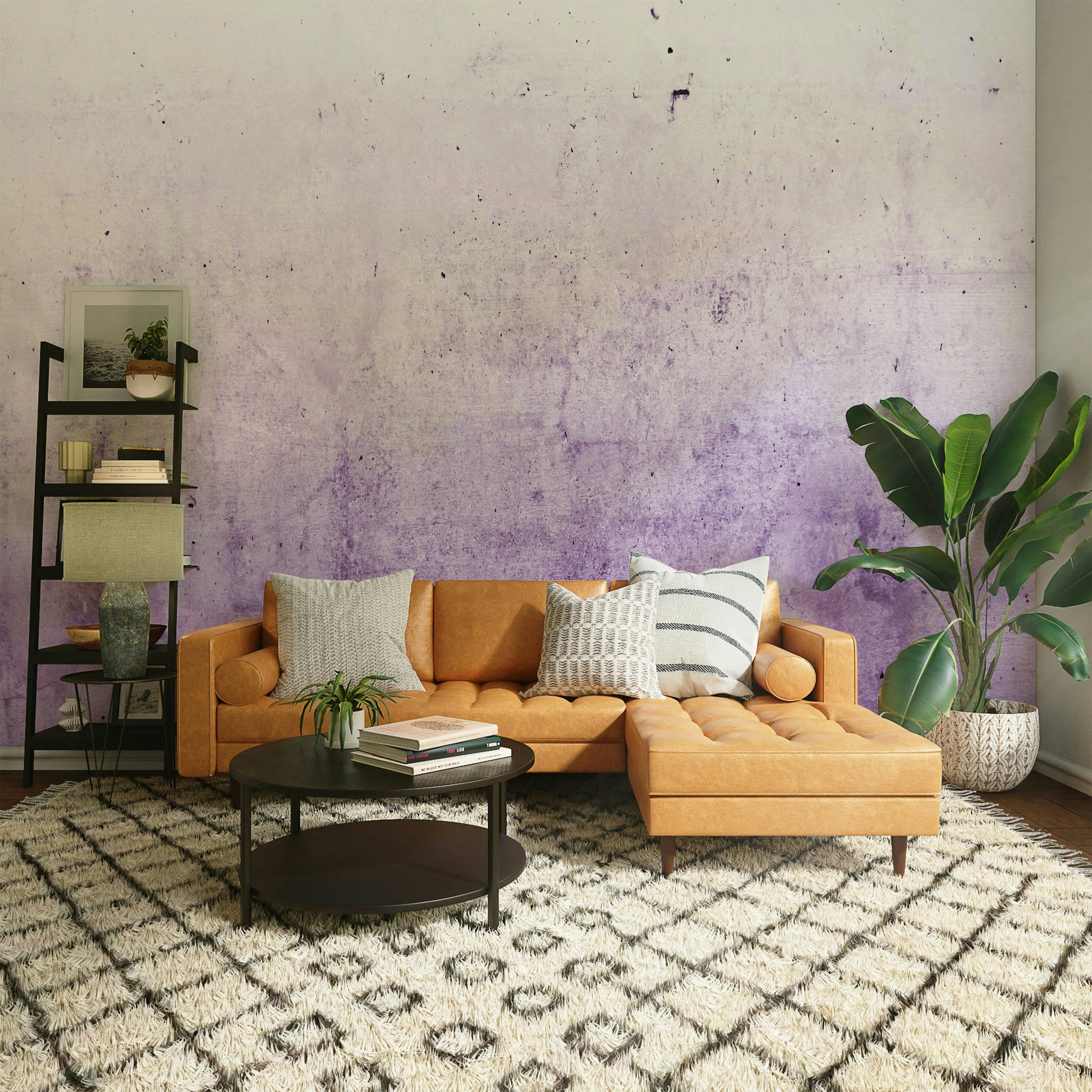 The mural has a bold, contemporary feel.

