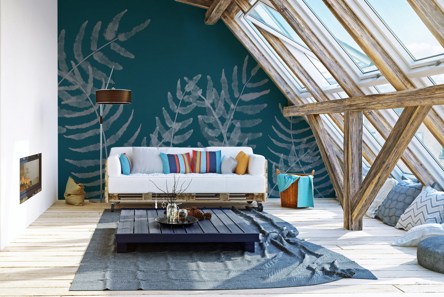 Tropical leaves wallpaper mural for a refreshing natural vibe.
