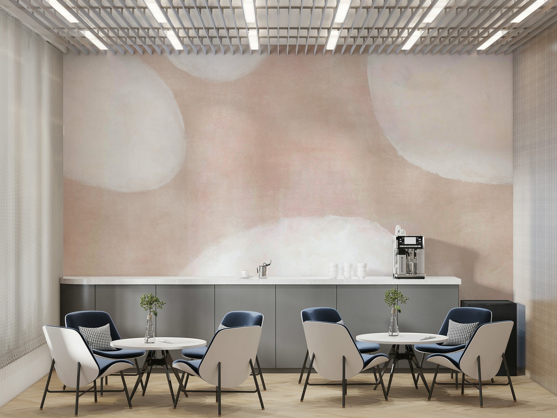 Fluid shape wallpaper in earth tones

