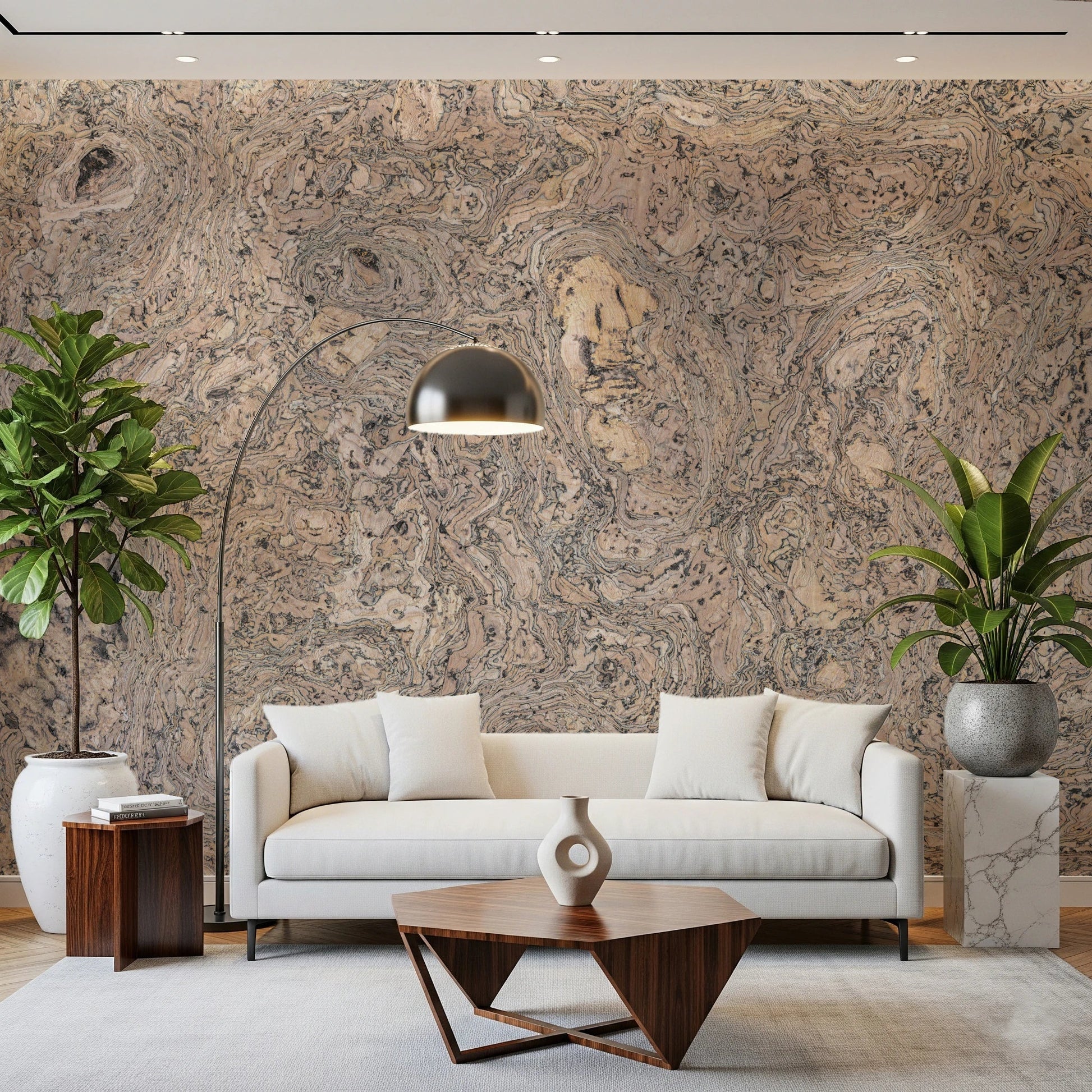 Organic Cork Grain Flow Wall Mural