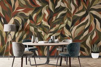 Artistic leaf forms with organic flowing patterns
