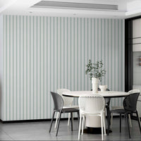 A peaceful striped pattern mural on decorative wallpaper.

