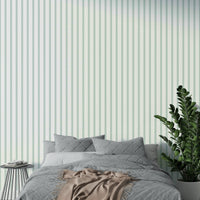 An artistic abstract stripe mural on minimalist wallpaper.

