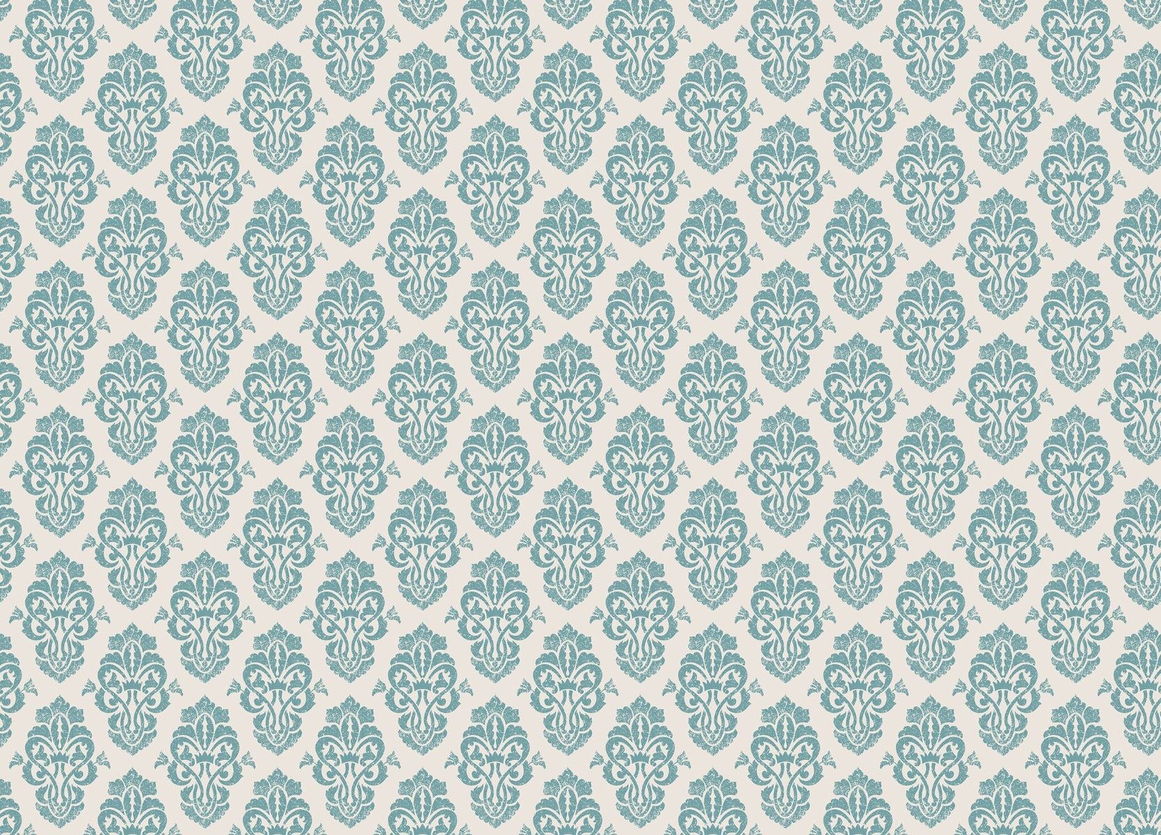 White and Blue Damask Pattern Wallpaper Mural