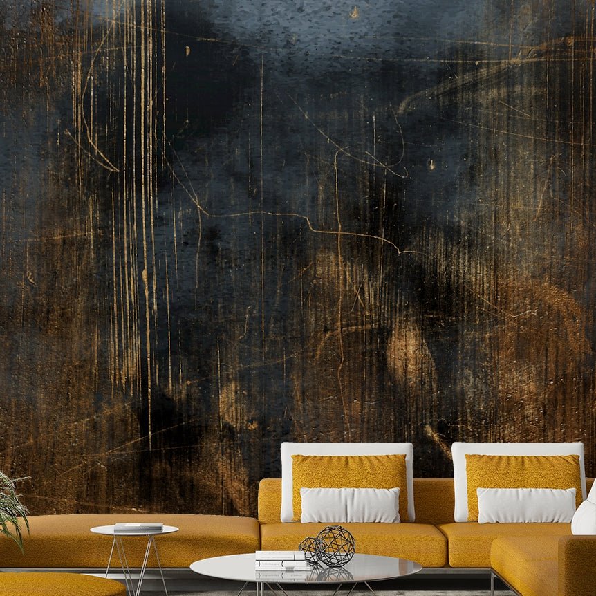 Wall mural creating a tranquil and sophisticated ambiance.

