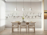 Oryx in the Mirage Wall Mural – Dreamy mural showcasing graceful oryx amidst a soft, ethereal desert scene.