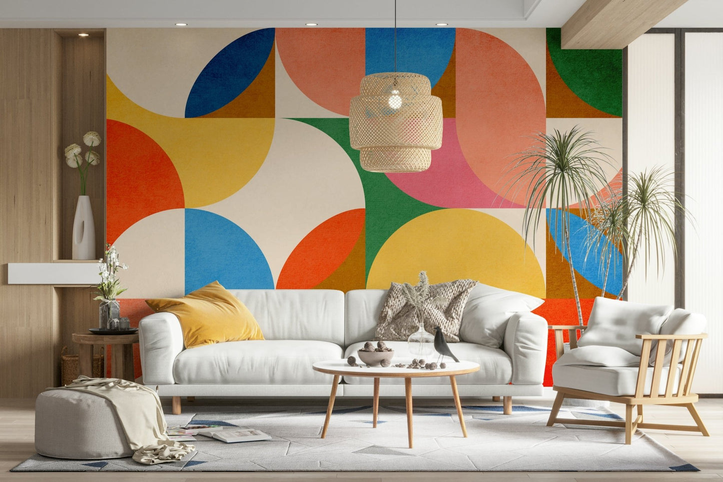 Oslo Wall Mural on a light blue wall.

