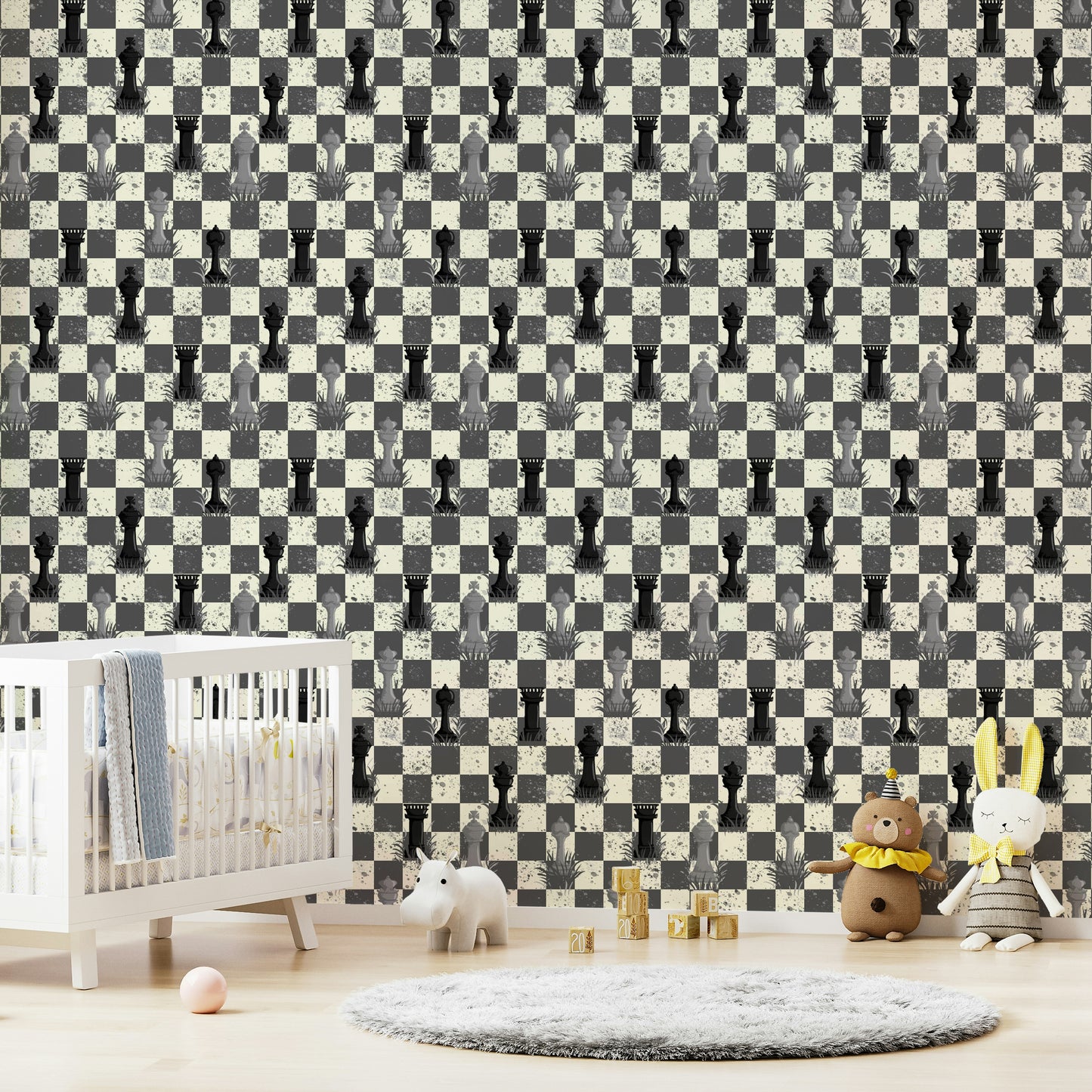 Outdoor Chess - Grayscale / Black and White Wallpaper⁠