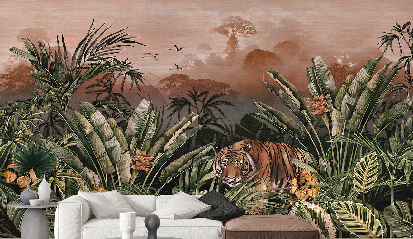 Scenic tropical outdoors wall mural tones
