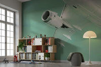 A calming fluid design wallpaper mural that defines a space.

