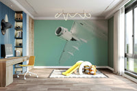 A peaceful natural abstract mural on decorative wallpaper.

