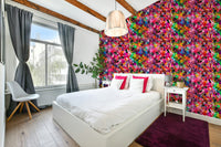 Artistic overlapped watercolor dots on wall

