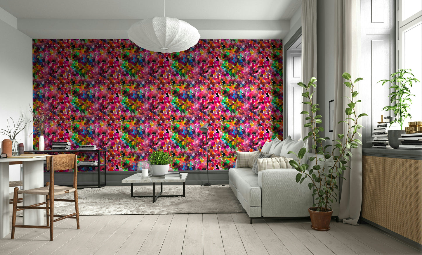 Pastel watercolor dots layered wallpaper texture

