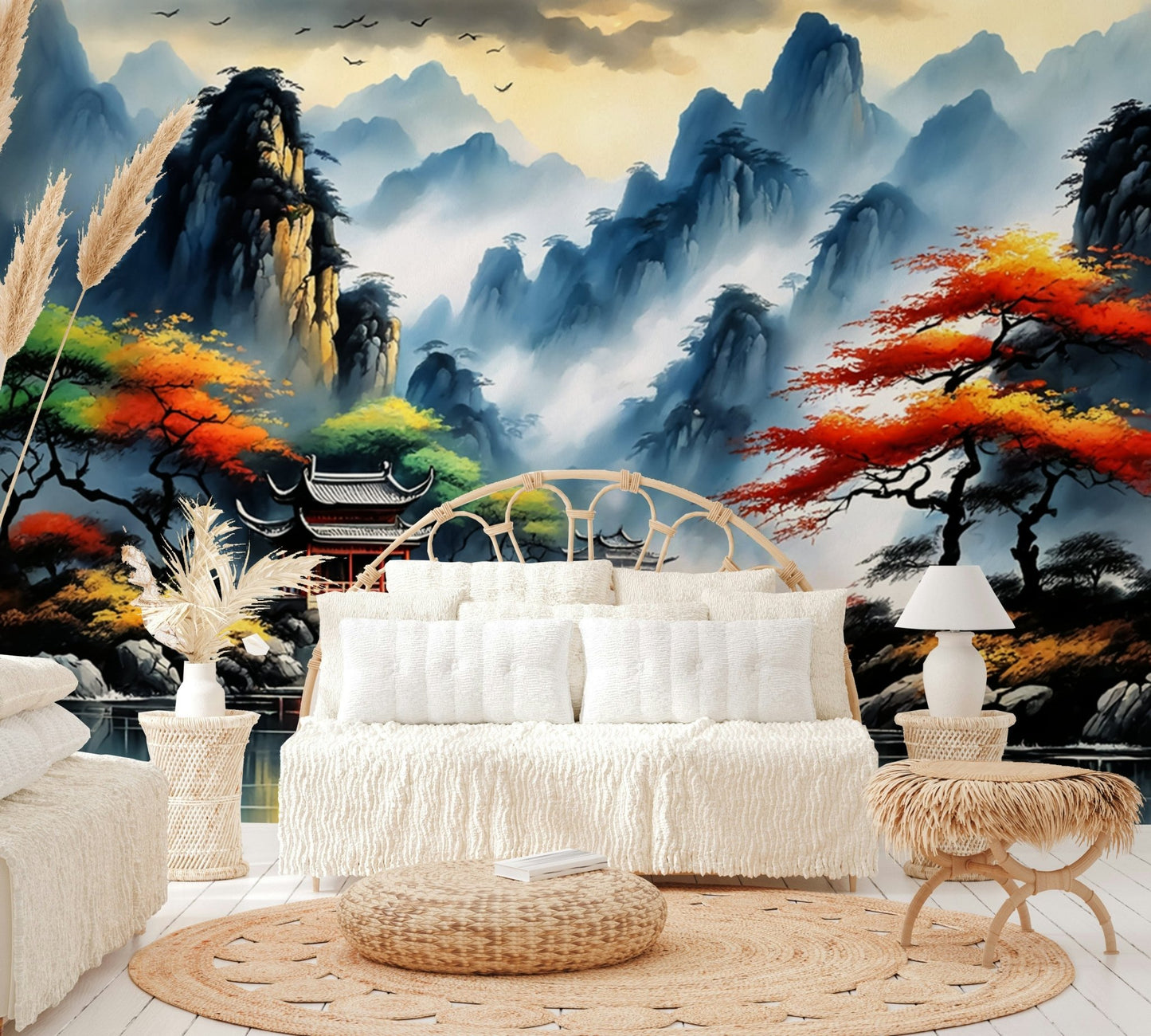 The colors are soft and muted, like pale blues, grays, and whites.
