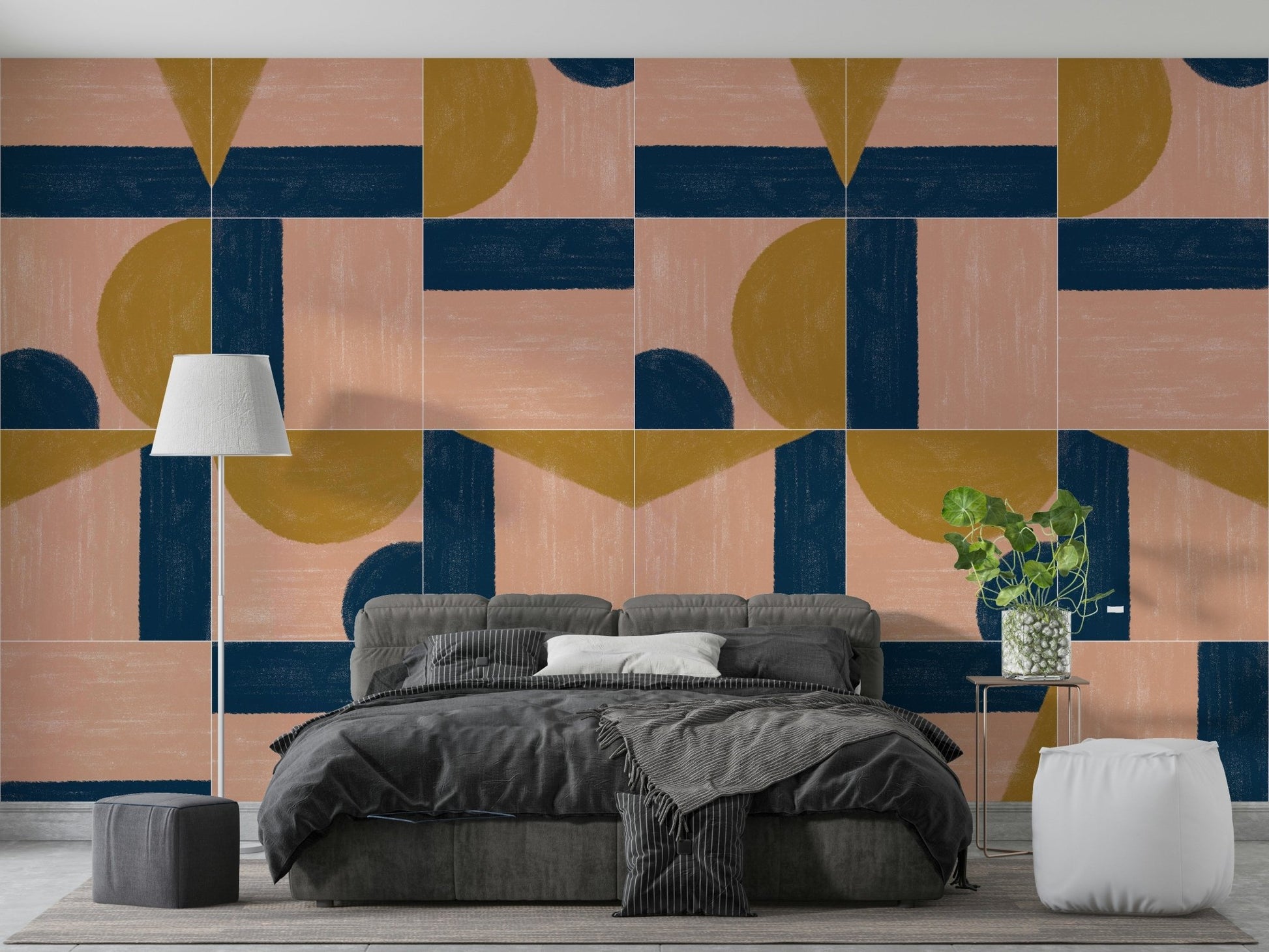 Beautiful painted tile mural bringing an artisanal touch to walls

