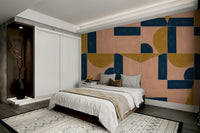 Vibrant painted tile design mural adding warmth and charm

